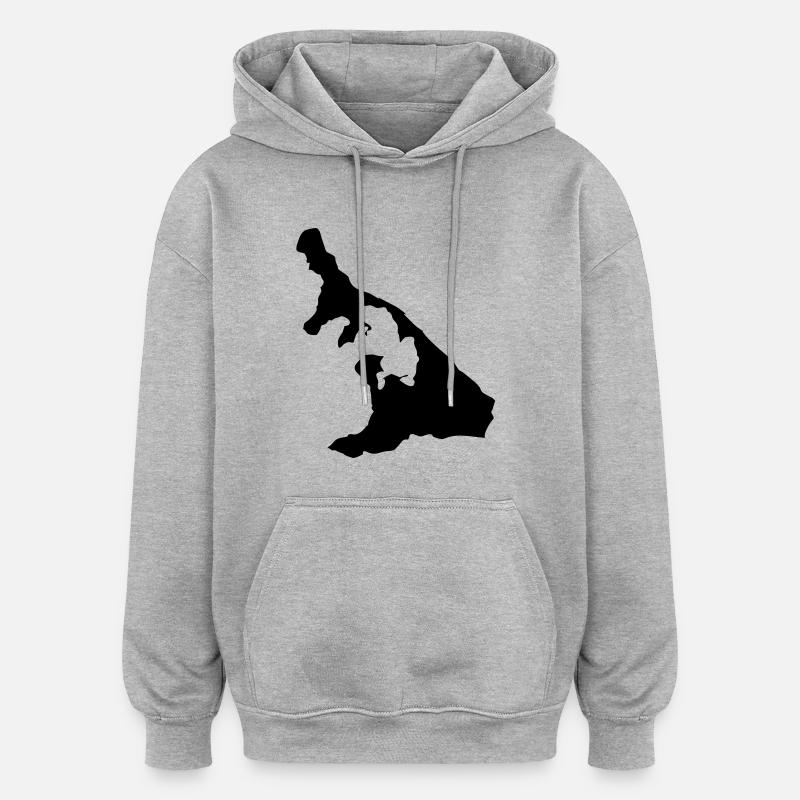 Usedom - Sweat à capuche oversize unisexe - gris chiné