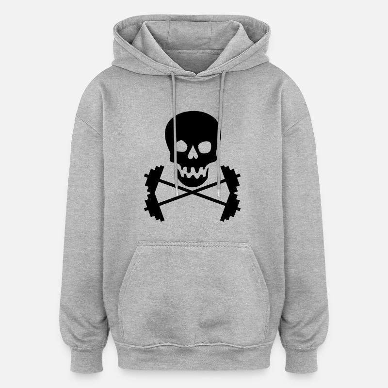 Bodybuidling - Sweat à capuche oversize unisexe - gris chiné