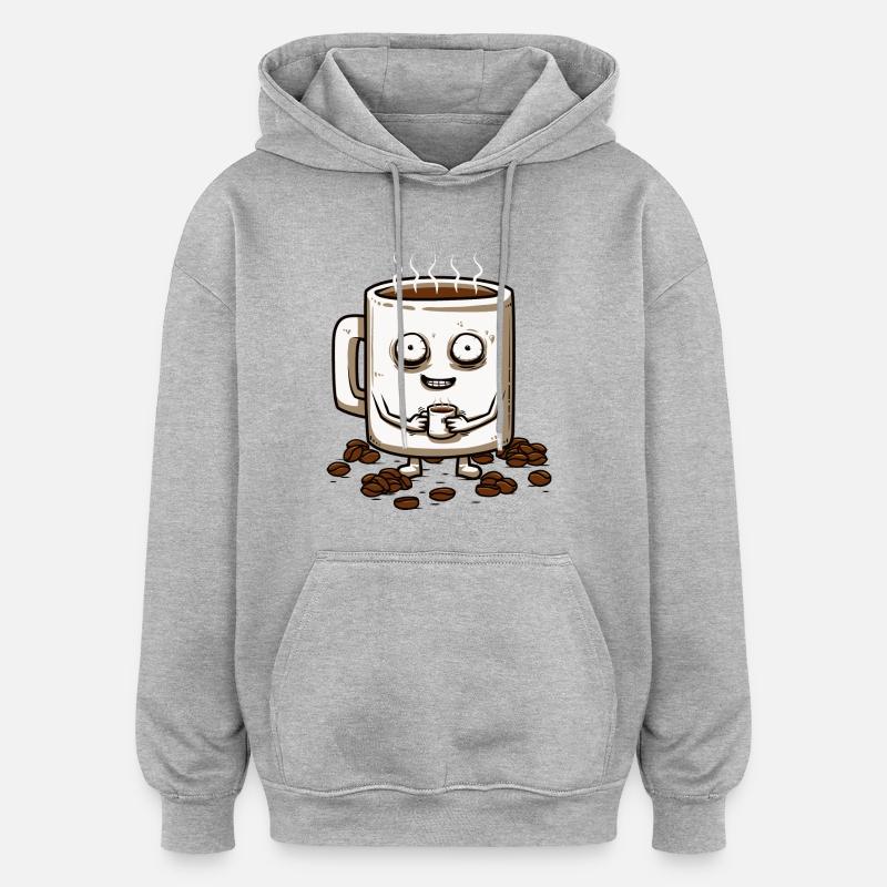 Même pas fatigué - Sweat à capuche oversize unisexe - gris chiné