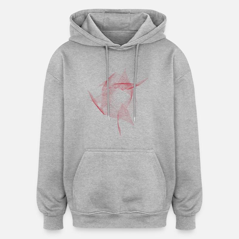 Waves Wellen red - Sweat à capuche oversize unisexe - gris chiné