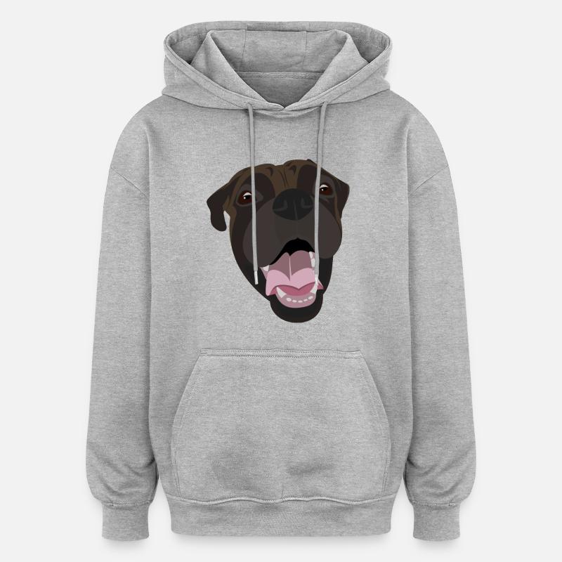 Boxer - Sweat à capuche oversize unisexe - gris chiné