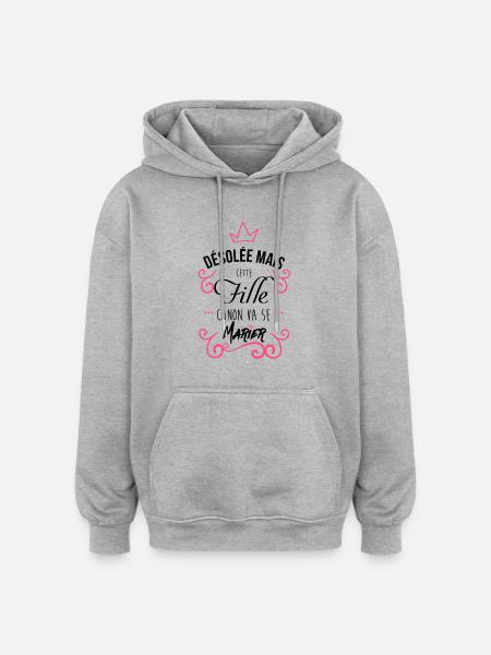 Fille canon - Sweat à capuche oversize unisexe - gris chiné