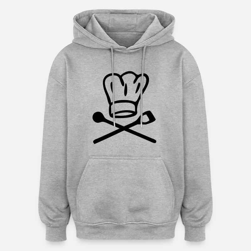 chef - Sweat à capuche oversize unisexe - gris chiné