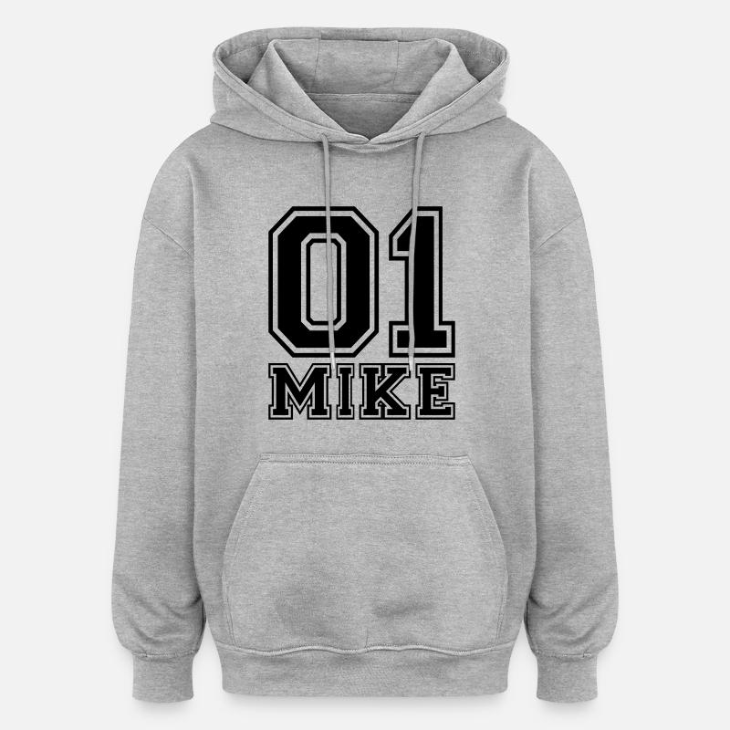 Mike - Nom - Sweat à capuche oversize unisexe - gris chiné