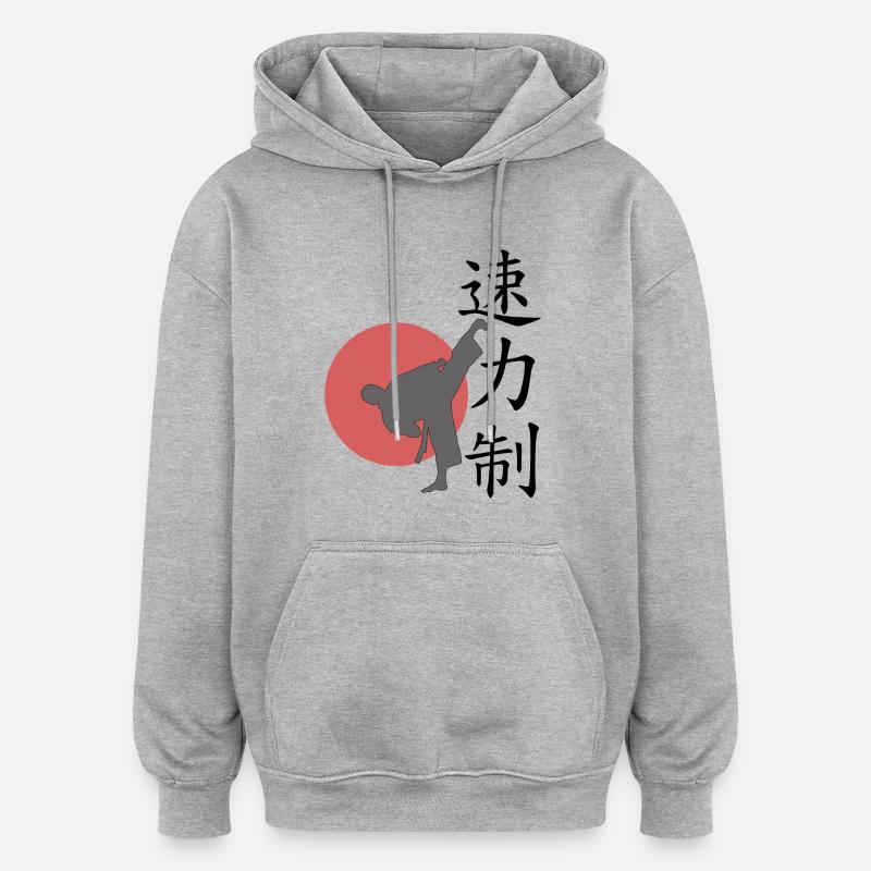 Speed Power Control WHITE BACKG - Oversized Unisex Hoodie - Grau meliert