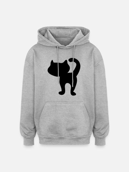 kitten_silhouette - Oversized Unisex Hoodie - heather grey