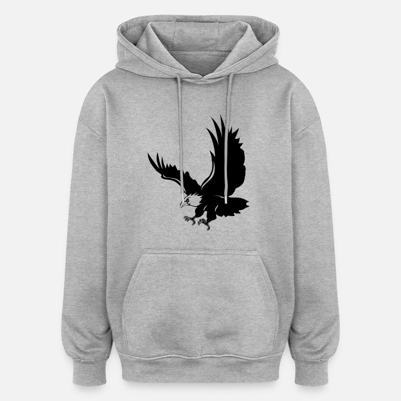 Adler de - Oversized Unisex Hoodie - Grau meliert