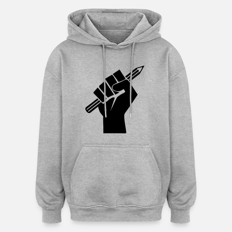 Liberté de la presse - Sweat à capuche oversize unisexe - gris chiné