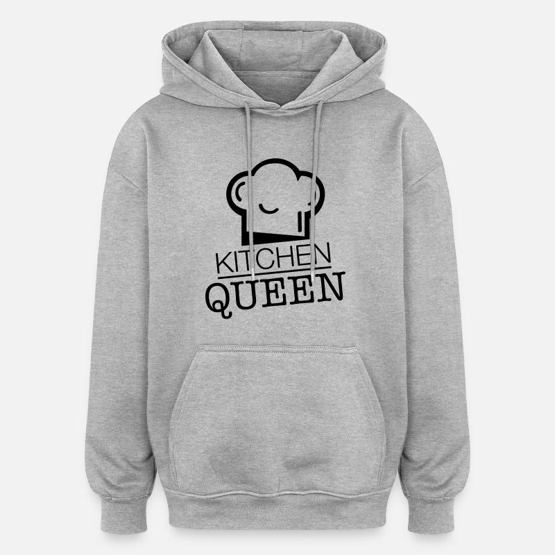 kitchen_queen_rp1 - Sweat à capuche oversize unisexe - gris chiné