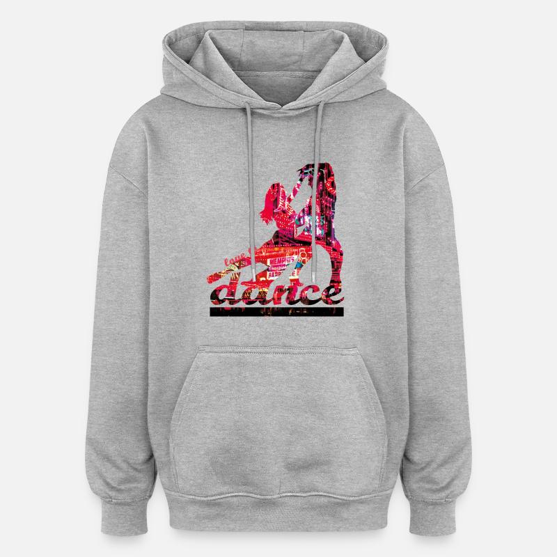 l'amour de la danse - Sweat à capuche oversize unisexe - gris chiné