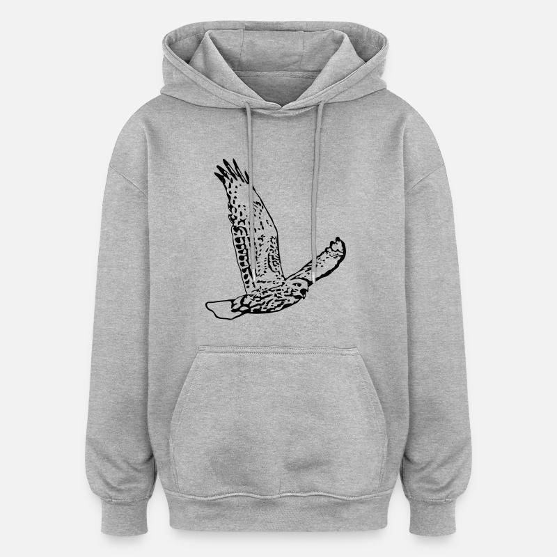 Buse - Sweat à capuche oversize unisexe - gris chiné