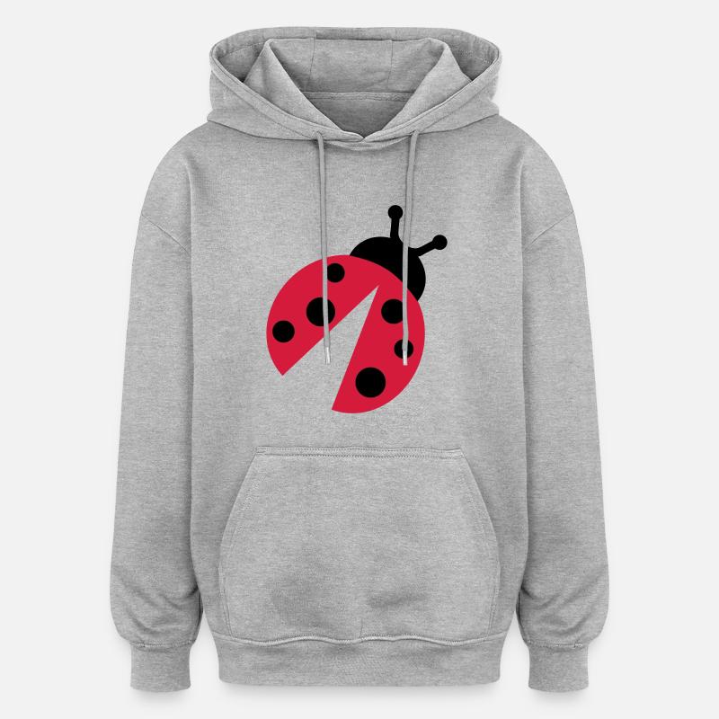 Marienkäfer - Oversized Unisex Hoodie - Grau meliert