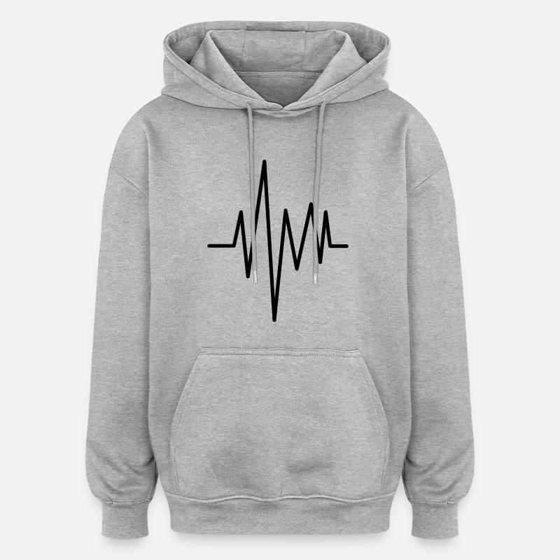 wave_pulse_u1 - Sweat à capuche oversize unisexe - gris chiné