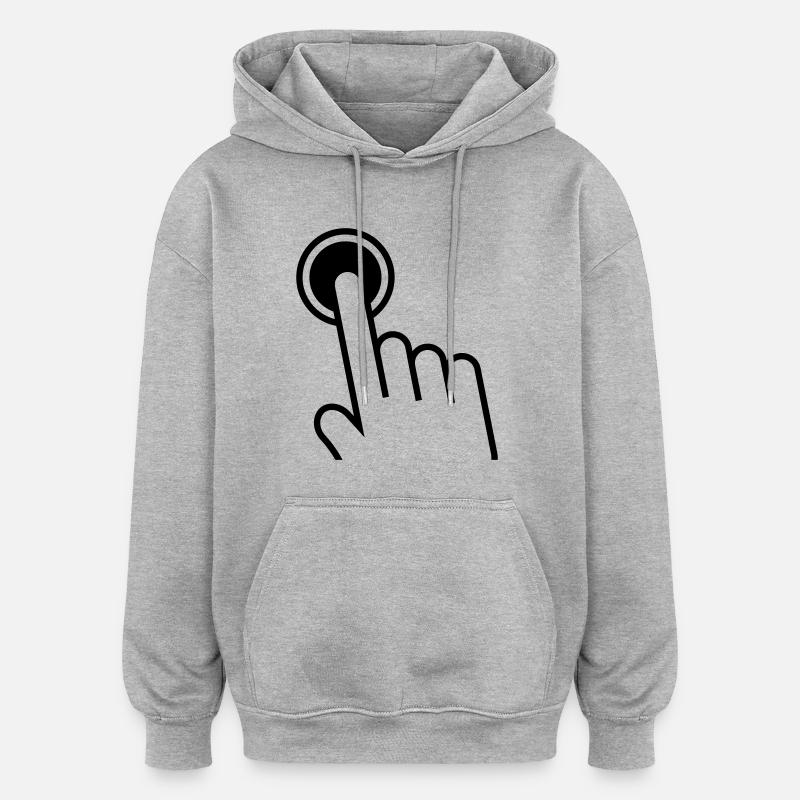 touch__f1 - Sweat à capuche oversize unisexe - gris chiné