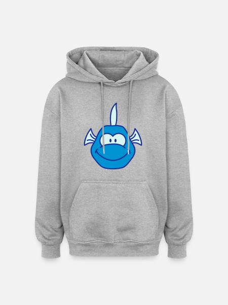 Funny Comic Fish - Oversized Unisex Hoodie - heather grey