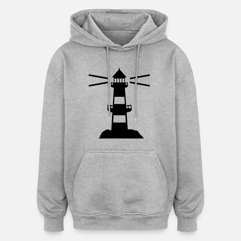 leuchtturm_f1 - Sweat à capuche oversize unisexe - gris chiné