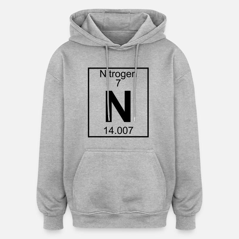 Nitrogen (N) (element 7) - Oversized Unisex Hoodie - heather grey
