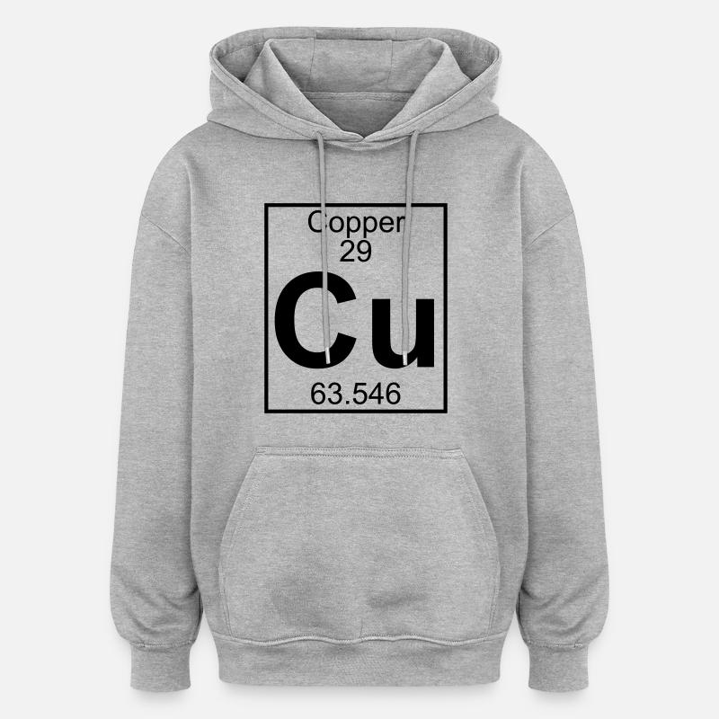 Copper (Cu) (element 29) - Oversized Unisex Hoodie - heather grey