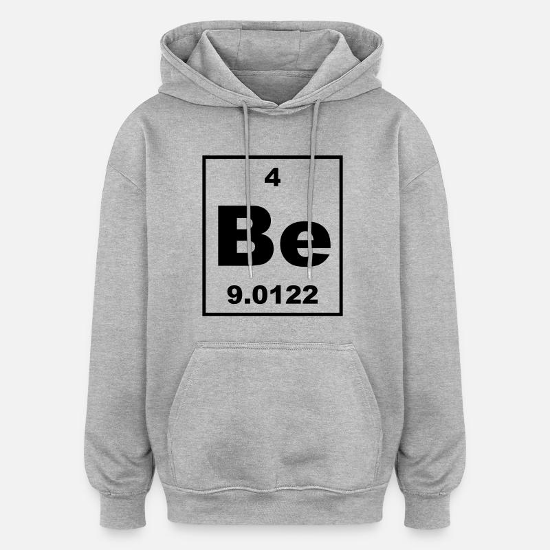 Element 004 - Be (beryllium) - Small - Sweat à capuche oversize unisexe - gris chiné