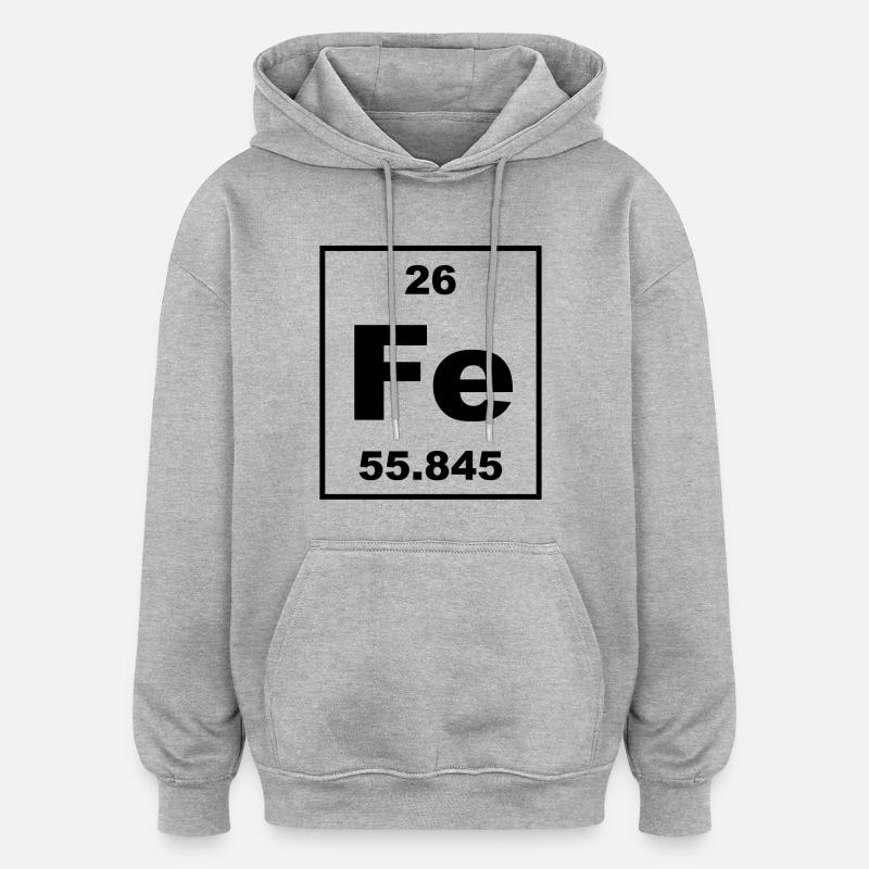 Ferrum (Fe) (element 26) - Oversized Unisex Hoodie - heather grey