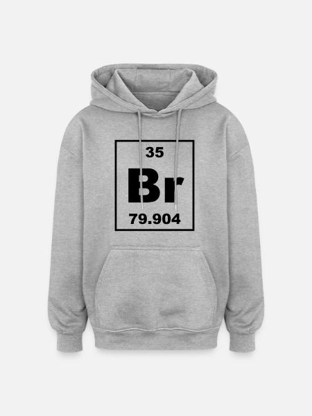 Bromine (Br) (element 35) - Oversized Unisex Hoodie - heather grey