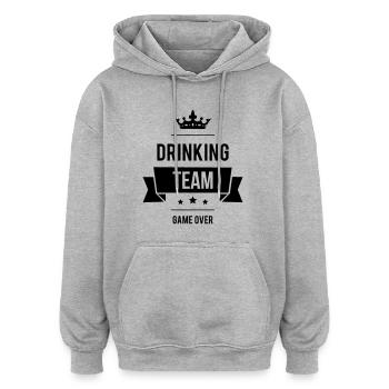 Drinking Team - Oversized Unisex Hoodie - heather grey - Front - Noah (186cm)