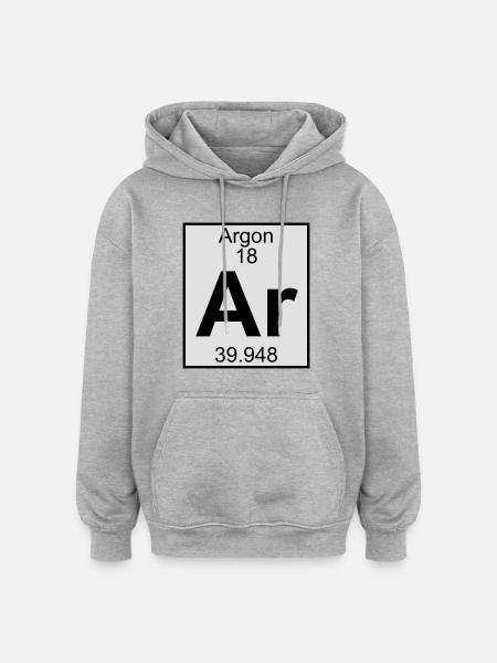 Argon (Ar) (element 18) - Oversized Unisex Hoodie - heather grey