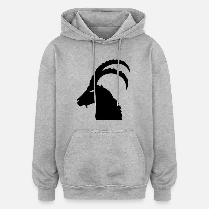 Steinbock - Sweat à capuche oversize unisexe - gris chiné