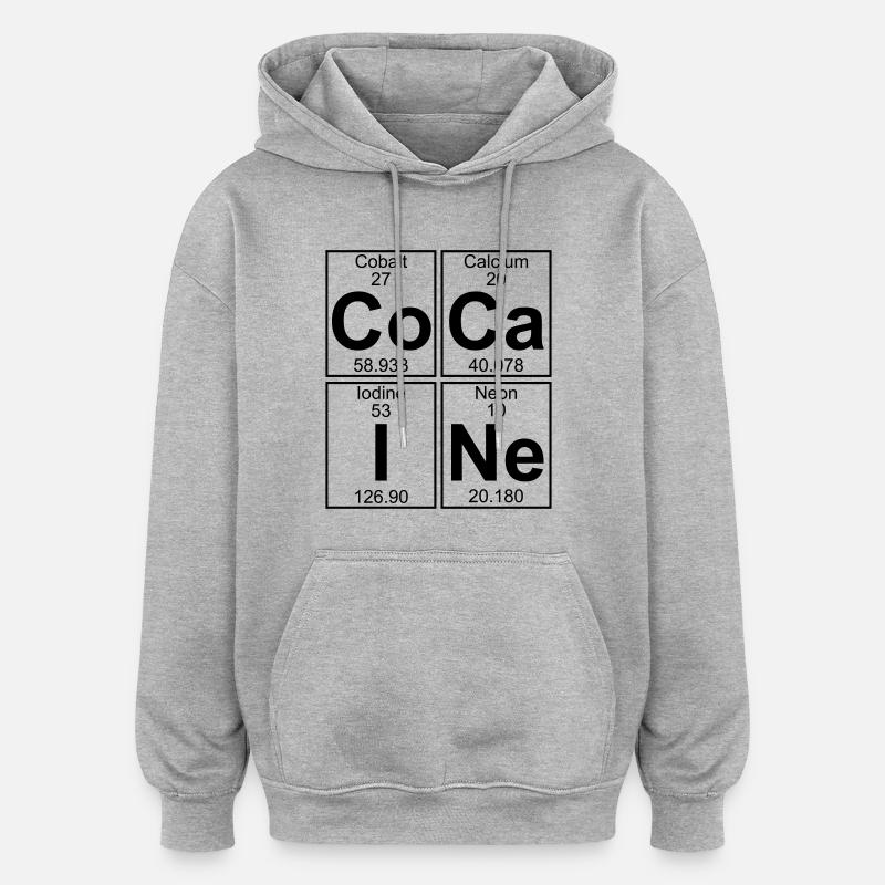 Co-Ca-I-Ne (cocaine) - Full - Oversized Unisex Hoodie - heather grey