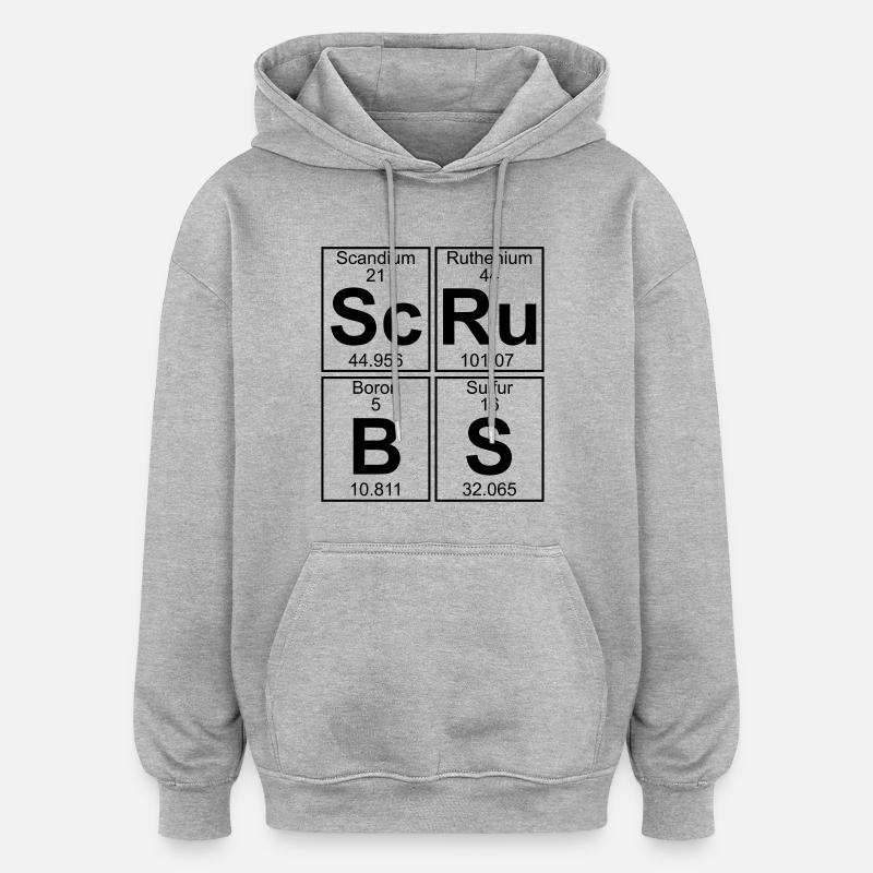 Sc-Ru-B-S (scrubs) - Full - Sweat à capuche oversize unisexe - gris chiné