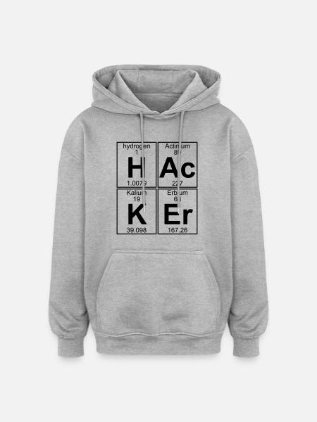 H-Ac-K-Er (hacker) - Full - Oversized Unisex Hoodie - heather grey