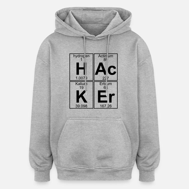 H-Ac-K-Er (hacker) - Full - Oversized Unisex Hoodie - heather grey