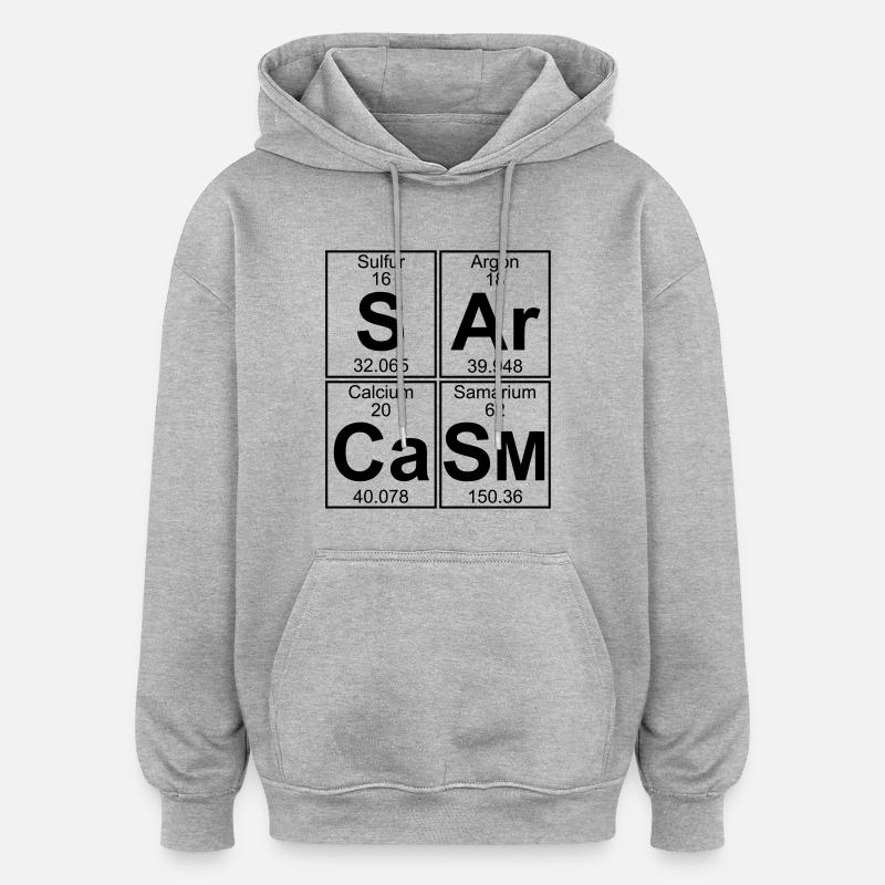 S-Ar-Ca-Sm (sarcasm) - Full - Sweat à capuche oversize unisexe - gris chiné