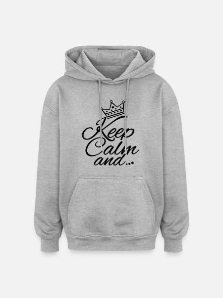 keep_calm_and_gi1 - Oversized Unisex Hoodie - Grau meliert