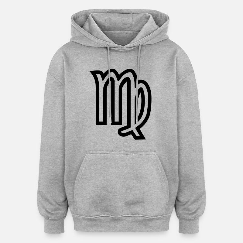 Vierge - Sweat à capuche oversize unisexe - gris chiné