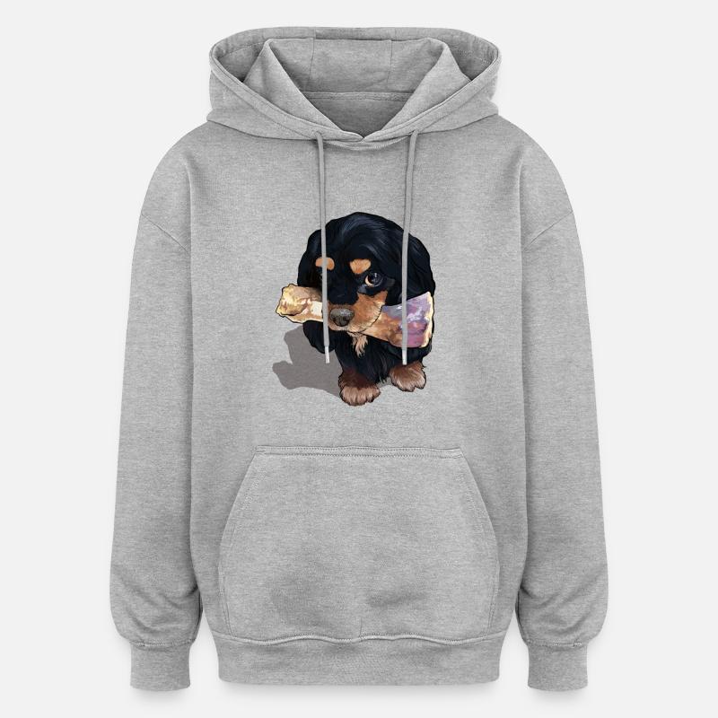 Mein Knochen - Oversized Unisex Hoodie - Grau meliert