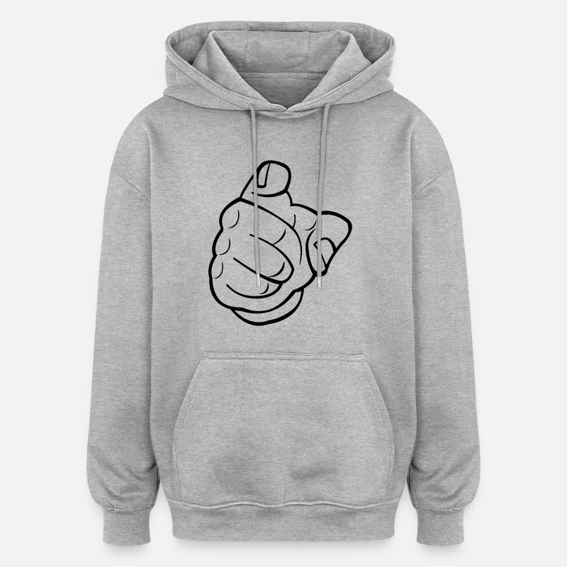 zeigefinger - Sweat à capuche oversize unisexe - gris chiné