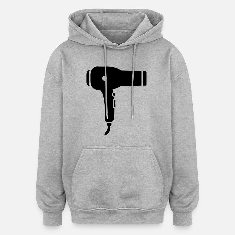 Sèche-cheveux - Sweat à capuche oversize unisexe - gris chiné