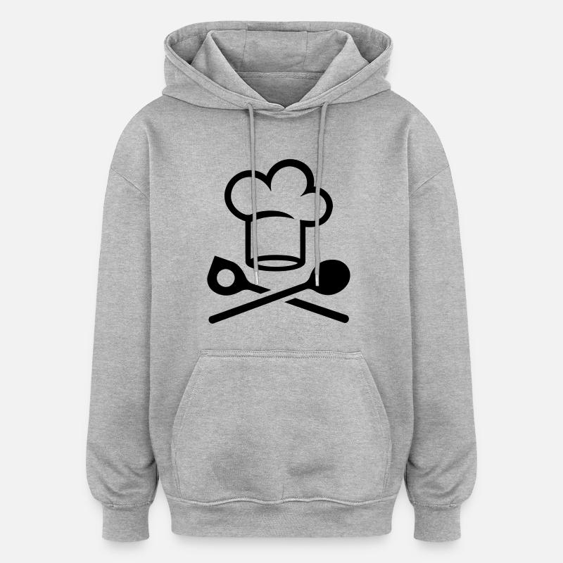 Cuisinier - Sweat à capuche oversize unisexe - gris chiné