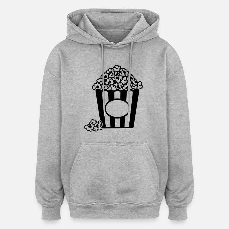 Pop-corn - Sweat à capuche oversize unisexe - gris chiné