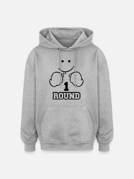 round1 - Sweat à capuche oversize unisexe - gris chiné