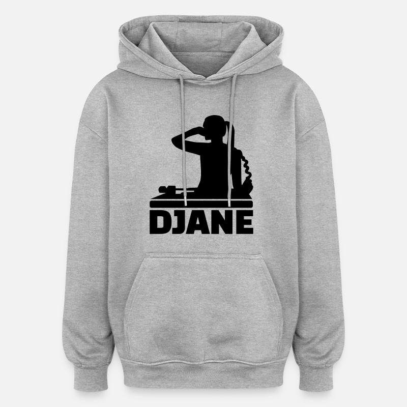 Djane - Sweat à capuche oversize unisexe - gris chiné