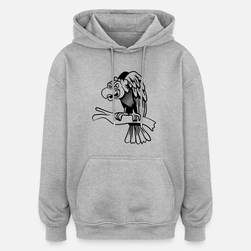 vautour - Sweat à capuche oversize unisexe - gris chiné
