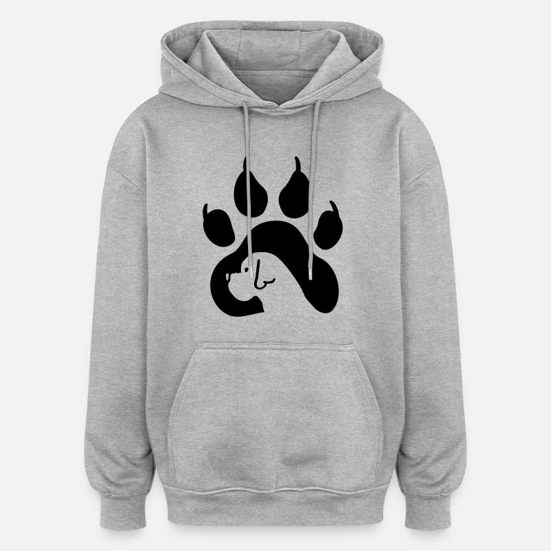 hunde - Oversized Unisex Hoodie - Grau meliert