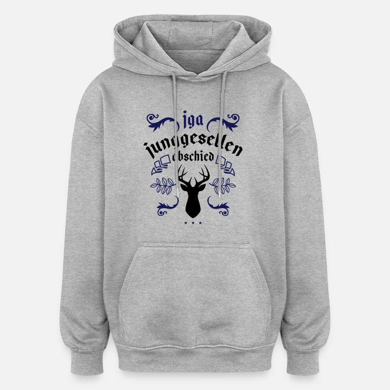 junggesellenabschied jga hirsch - Oversized Unisex Hoodie - Grau meliert