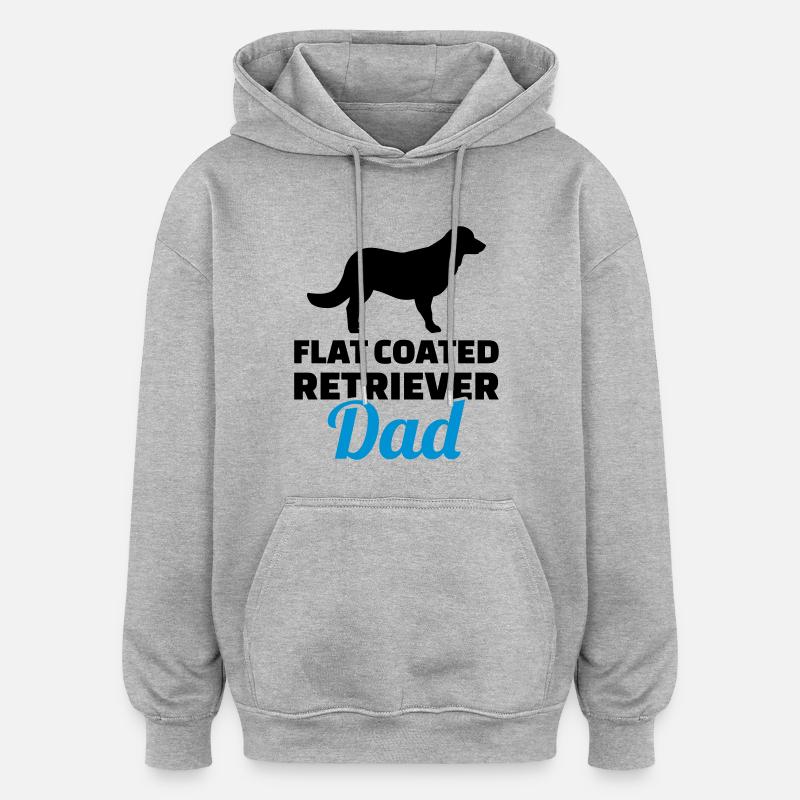 Flat Coated Retriever - Sweat à capuche oversize unisexe - gris chiné