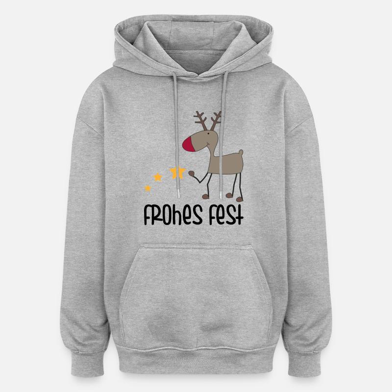 Noël - Sweat à capuche oversize unisexe - gris chiné