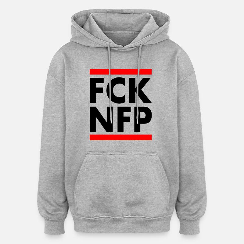 Fck nfp - Sweat à capuche oversize unisexe - gris chiné