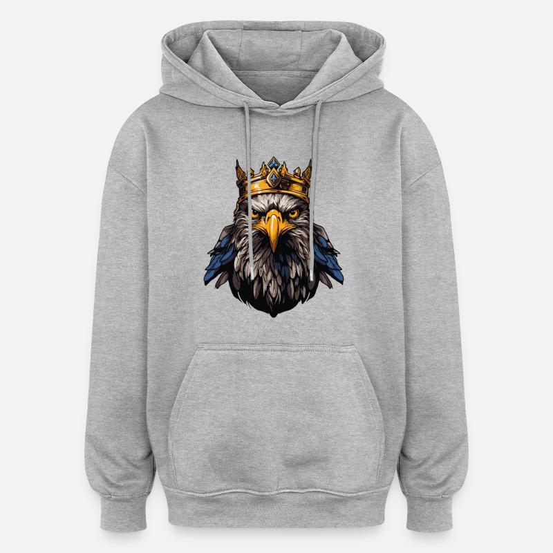 Couronne d’aigle - Sweat à capuche oversize unisexe - gris chiné