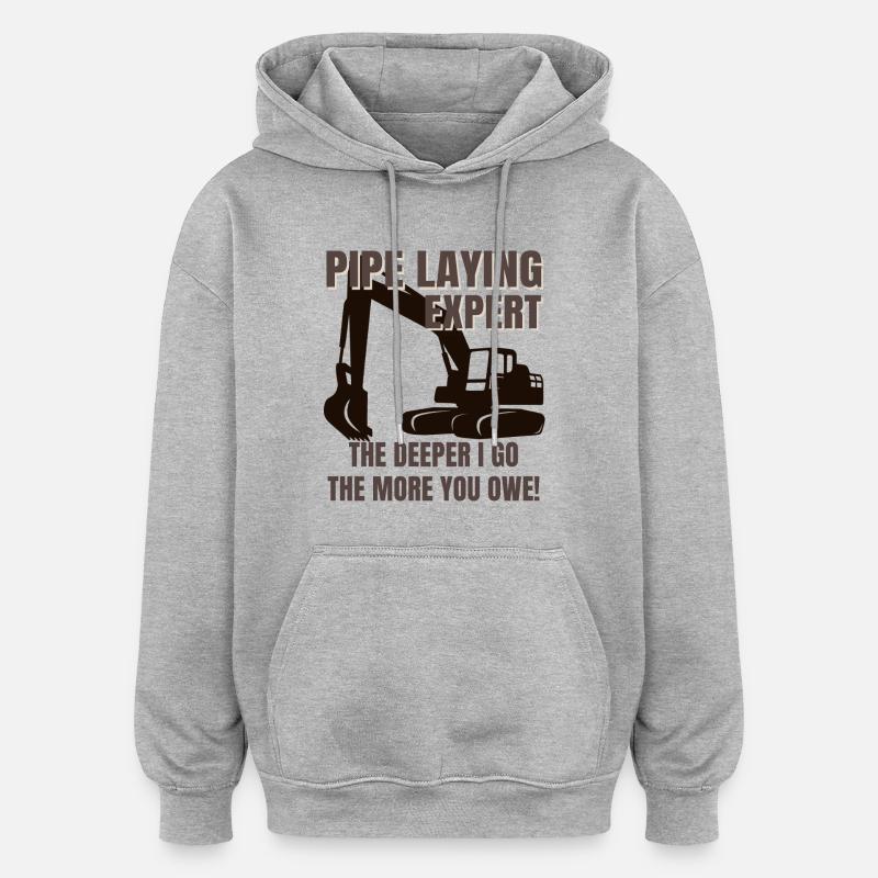 Pipe Layer Expert - Safety - Sweat à capuche oversize unisexe - gris chiné